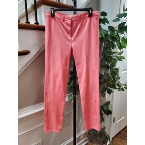 Pamela Henson Equestrian Solid Pink Cotton Skinny Fit Mid Rise Casual Pant XL